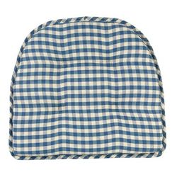 Gingham Gripper® Chair Cushion by BrylaneHome in Blue