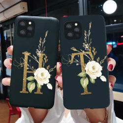 Soild – coque souple à motif de fleurs noires pour iPhone compatible modèles 7 8 Plus 11 12