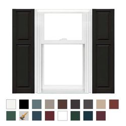 Mid America Cottage Style Vinyl Shutters 67 Inch Long (1 Pair) x 14.75 Inch wide - 002 Black