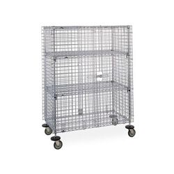 Metro SEC33S-SD 40 3/4" Super Erecta Mobile Security Cage - 21 1/2"W, Stainless Steel