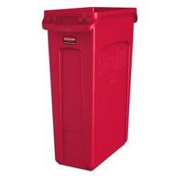 Rubbermaid 1956189 23 gal Rectangle Slim Trash Can, 22"L x 11"W x 30"H, Red, 23 Gallon