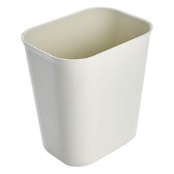 Rubbermaid FG254100BEIG 14 qt Rectangle Waste Basket - Plastic, Beige