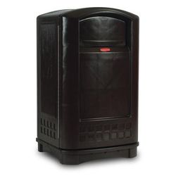 Rubbermaid FG396400BLA 50 gal Outdoor Decorative Trash Can - Plastic, Black, Side Loading