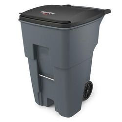 Rubbermaid FG9W2200GRAY 95 gal Utility Wheeled Trash Can - 45 3/5 H x 27 3/10 W x 35 2/5" L, Gray