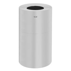 Rubbermaid FGAOT35SAPL 21 gal Indoor Decorative Trash Can - Metal, Satin Aluminum, Open Top, Plastic Liner, Silver