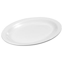 Carlisle KL12602 13-1/2" x 9-3/4" Oval Kingline Platter - Melamine, White