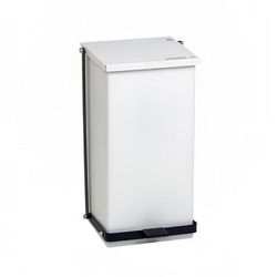 Detecto P-32 8 gal Rectangle Plastic Step Trash Can, 21"L x 11 3/4"W x 13"H, White, 16 Quart