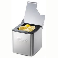 Edlund CSS-16 1 Compartment Bar Garnish Tray - Notched Lid, Silver