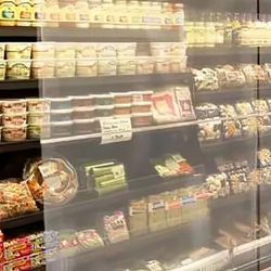 Curtron NS-CLEAR (650-7012) Single Action Pull-Down Night Shade for Display Coolers, 48"W x 72"H