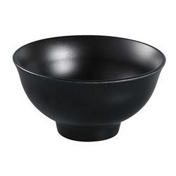 Yanco BP-3004 Black Pearl 7 oz Round Melamine Rice Bowl, Black