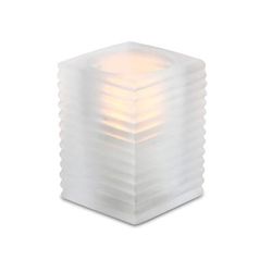 Sterno 80144 Kelly Candle Lamp - 2 7/8"L x 2 7/8"W x 4"H, Glass, Frost, White, Case of 6