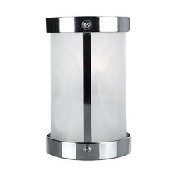 Sterno 80569 Penny LX Candle Lamp - 3 3/8"D x 5 1/2"H, Frosted Glass/Silver Metal Frame, White