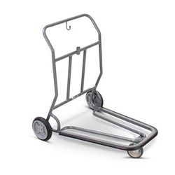 Forbes Industries 1574 Self Serve Luggage Cart w/ Utility Hook & Vinyl Bumper - 37"L x 28"W x 37"H, Steel, Gray