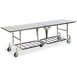 Forbes Industries 4943 8 ft Folding Catering Table w/ Laminate Top & Brushed Stainless Steel Frame