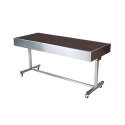 Forbes Industries 5220-6-H2 72" Mobile Induction Table w/ 2 Left & Right Holding/Warming Units - Glass Cook Top, 120v, Stainless Steel