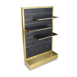 Forbes Industries 6560 Mobile Display Tower w/ 3 Laminate Shelves & Steel Frame - 48"L x 20"W x 78"H, Black