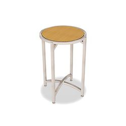 Forbes Industries 7025L-30 24" Round Collapsible Table w/ Laminate Top & Brushed Steel Frame - 30"H, Stainless Steel