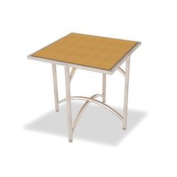 Forbes Industries 7035L-30 36" Square Collapsible Table w/ Laminate Top & Brushed Steel Frame, 30"H, Stainless Steel