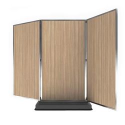 Forbes Industries 7883 3 Panel Mobile Room Divider w/ Laminate Panels & Brushed Steel Frame, Stainless Steel