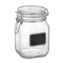 Steelite 4949Q463 37 3/4 oz Fido Chalkboard Jar w/ Lid - Glass, Clear