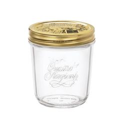 Steelite 4951Q534 10 3/4 oz Quattro Stagioni Straight Jar w/ Metal Lid - Glass, Clear, 1 Dozen