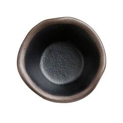 Steelite 7199TM004 4 1/2 oz Round Melamine Bowl, Grey Stone, Black