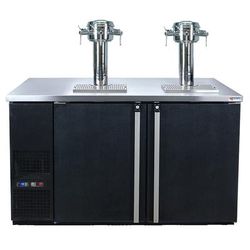 Micro Matic MDD58W-E-D 59 1/2" Dual Zone Wine Dispenser w/ (8) 1/6 Size Keg Capacity - 8 Columns & 8 Taps, Black, 115v