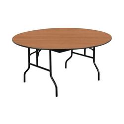 Midwest Folding Products R72EF WB 72" EF Series Round Folding Table w/ Walnut Laminate Top, 30"H, Black