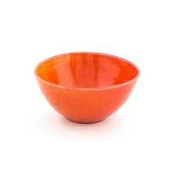 Front of the House DBO154ORP21 42 oz Oval Kiln Bowl - 7 1/4" x 7 1/2", Porcelain, Blood Orange