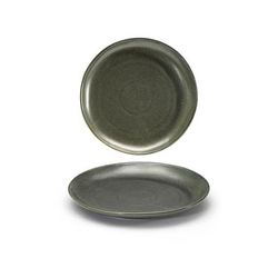 Front of the House DSP031DGP23 8" Round Kiln Plate - Porcelain, Sage, Green, 1 Dozen