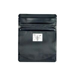 LK Packaging 8THOZ452B Child Resistant Pouch w/ Reclosable Zipper Seal - 4" x 5", Black Matte, 4.8 mil, Case of 2000