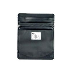 LK Packaging 8THOZ452B Child Resistant Pouch w/ Reclosable Zipper Seal - 4" x 5", Black Matte, 4.8 mil, Case of 2000