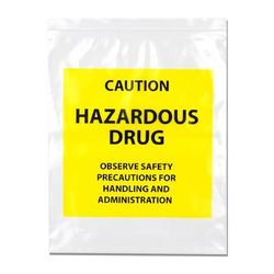 LK Packaging F40406HDB Hazardous Drug Bags w/ Seal Top Closure - 4" x 6", LDPE, Clear w/ Print, 4 mil