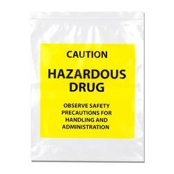 LK Packaging F41215HDB Hazardous Drug Bags w/ Seal Top Closure - 12" x 15", LDPE, Clear w/ Print, Polyethylene, 4 mil