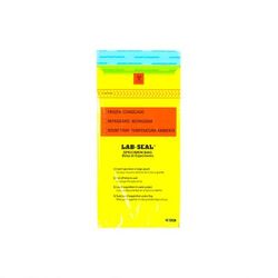 LK Packaging LABA610YE Lab Seal Specimen Bags w/ Removable Biohazard Symbol - 10" x 6", Polyethylene, Yellow Tint