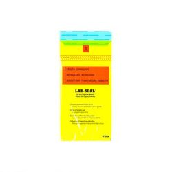 LK Packaging LABA610YE Lab Seal Specimen Bags w/ Removable Biohazard Symbol - 10" x 6", Polyethylene, Yellow Tint, Case of 1000
