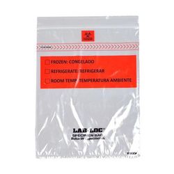 LK Packaging LABZ810B Lab-Loc Specimen Bags w/ Removable Biohazard Symbol - 8" x 10", Polyethylene, Clear, 1.75 mil