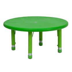 Flash Furniture YU-YCX-007-2-ROUND-TBL-GREEN-GG 33" Round Preschool Activity Table - Plastic Top, Green
