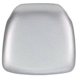 Flash Furniture BH-SIL-HARD-VYL-GG 15 1/2" Chair Cushion w/ Hook & Loop Adhesive Tape - 2" Thick, Vinyl, Silver, 2 in