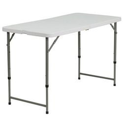 Flash Furniture DAD-YCZ-122Z-2-GG Rectangular Folding Table w/ Granite White Plastic Top - 47 3/4"W x 23 3/4"D x 29 1/4"H