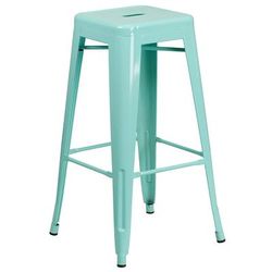 Flash Furniture ET-BT3503-30-MINT-GG Backless Commercial Bar Stool w/ Metal Seat, Mint Green