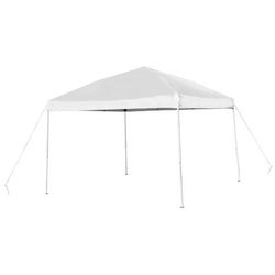 Flash Furniture JJ-GZ1010-WH-GG 9 3/4 ft Square Pop Up Canopy Tent w/ Carry Bag - White Polyester, Steel Frame