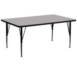 Flash Furniture XU-A3072-REC-GY-T-P-GG Rectangular Activity Table - 72"L x 30"W, Laminate Top, Gray