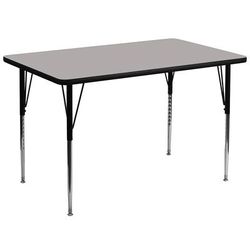 Flash Furniture XU-A3672-REC-GY-H-A-GG Rectangular Activity Table - 72"L x 36"W, Laminate Top, Gray