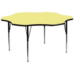 Flash Furniture XU-A60-FLR-YEL-T-A-GG Flower Shaped Activity Table - 60"L x 60"W, Laminate Top, Yellow