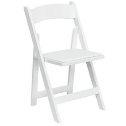 Flash Furniture XF-2901-WH-WOOD-GG Folding Chair w/ White Vinyl Back & Seat - Beechwood Frame, White