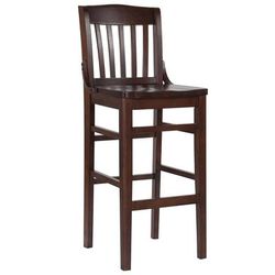 Flash Furniture XU-DG-W0006BAR-WAL-GG Commercial Bar Stool w/ School House Back & Wood Seat, Walnut