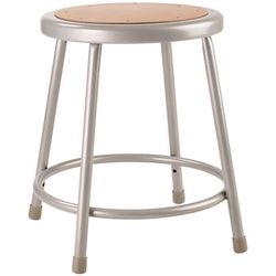National Public Seating 6218 Round Backless Stool w/ Masonite Board Seat, Gray