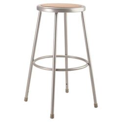National Public Seating 6230 CR6200 Round Backless Stool w/ Masonite Board Seat, Gray