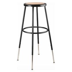 National Public Seating 6230H-10 Round Backless Stool w/ Masonite Board Seat, Black